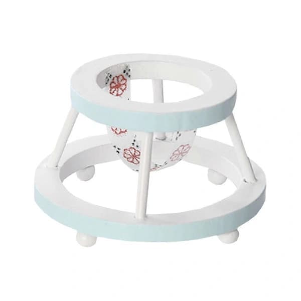 1 stk Baby Walker Rekvisit Mini Hus Baby Walker Model Mini Hus Dekorations Tilbehør Blå 6X6CM