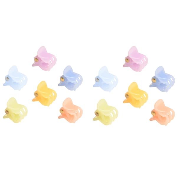 tsts--12-osainen hiusklipsi - miniklipsit - 6 pastelliväriä