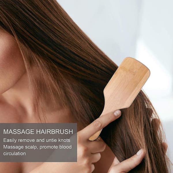 Hårborste, Bambu Hårborste Kam Hårbottenmassage Hårskyddande Hårborste Massagekam