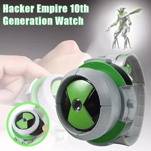 Ben 10 Omnitrix Projektor Ur Legetøj Justerbart Plast Håndledslegetøj til Børn Grøn Hvid 21 cm