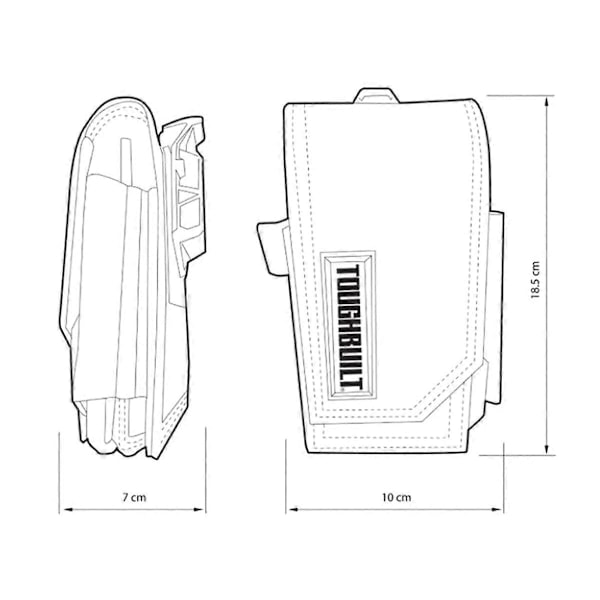TOUGHBUILT TB-CT-33P Snabbfäste Slitstark Mobiltelefonficka