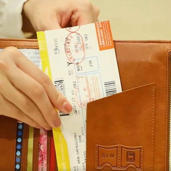 TS-2-delt Reise Lommebok Kortveske Multifunksjonell Demagnetiserende RFID Dokumentholder Passbok
