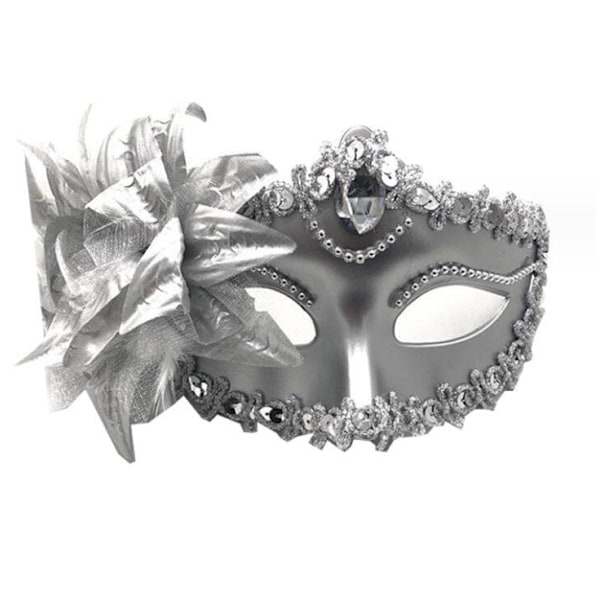 Naamiaisasut Halloween-juhlamaskit hopea Silver