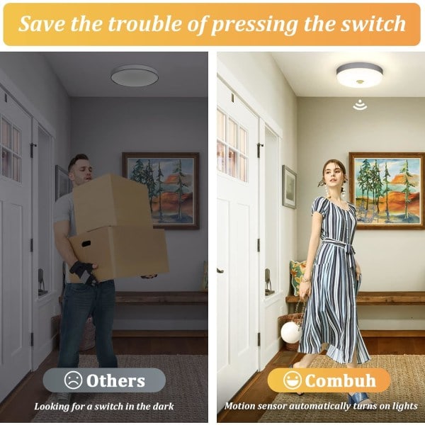 Bevægelsessensor LED-loftlampe 05W 6000K Hvidt lys Vandafvisende
