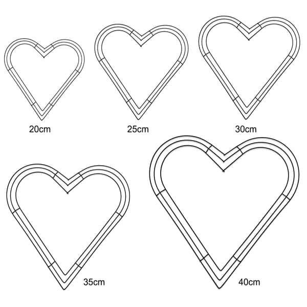 Metal Flower Wreath Frames, Heart-Shaped Wire Wreath Frame for DIY Holiday and Wedding Decorations, Smooth Surface with Durable Design, Solid