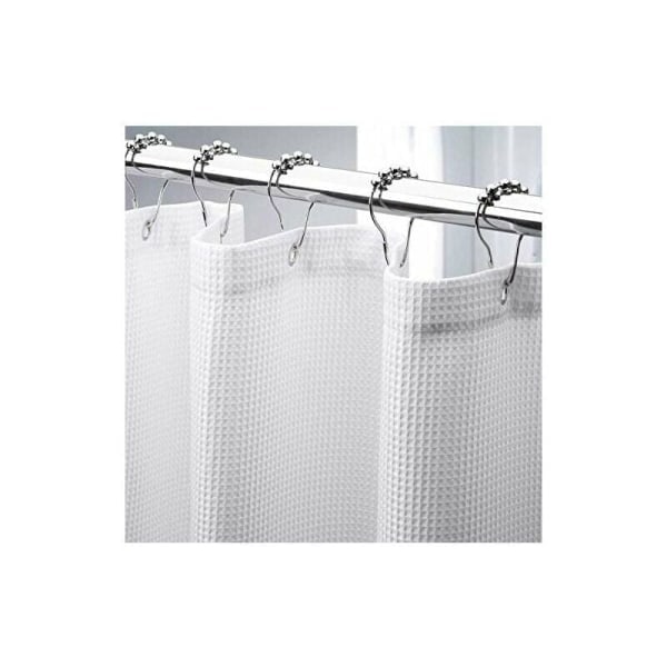Waffle Vävd Duschdraperi 180 x 220 cm Lång, Kraftigt Vävt Duschdraperi i Tyg, Duschdraperier i Hotellkvalitet för Badrum