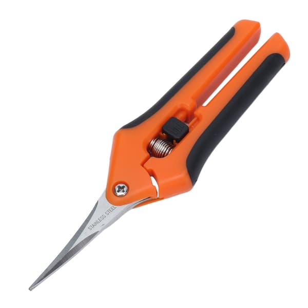 Garden Shears 6.5 Inch Spring Loaded Reduces Fatigue Comfortable Grip Safe Garden Shears Orange