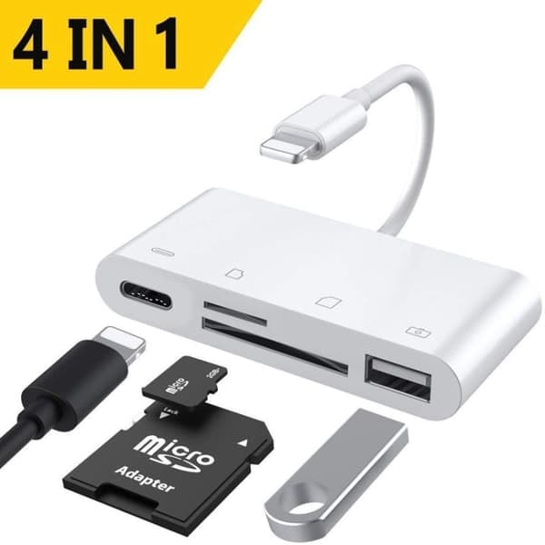 TS-Lightning till Minneskortläsare + USB & Lightning