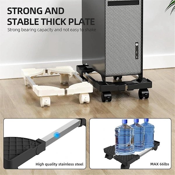 TS-Tower Stativ, justerbart mobilt CPU-stativ, CPU-holder PC Tower Stativ med rullende hjul, PC Fl