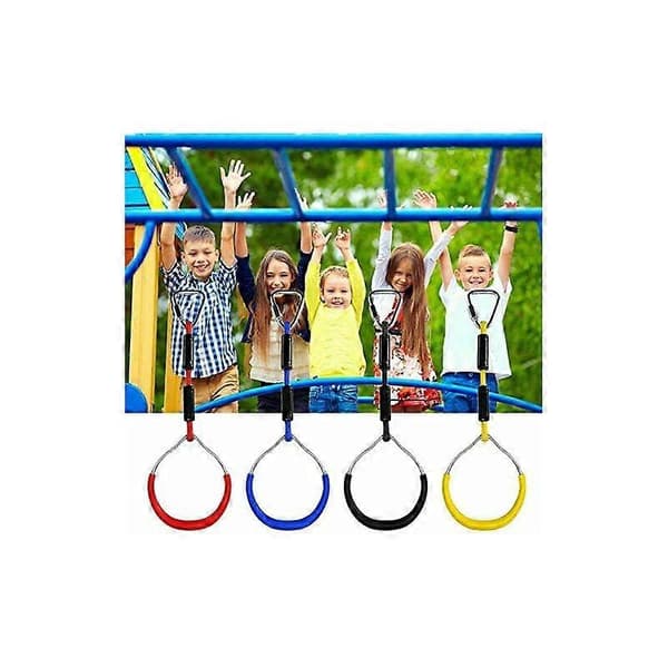 Climbing Rings for Children Multifunctional Swing with Plastic Rings Max Load: 120kg Ninja Climbing Ring Obstacle Garden Swing