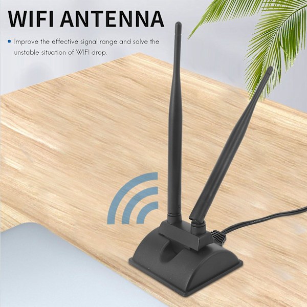 TS-2.4g/5g Dual-band Antenne Med 2m Forlengelseskabel 6db Magnetisk Base Trådløst Nettverkskort Wifi S