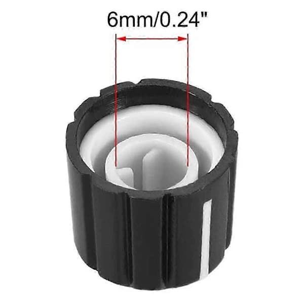 10 st Svarta D Typ 6mm Potentiometerknoppar för Elgitarr Volym & Ton