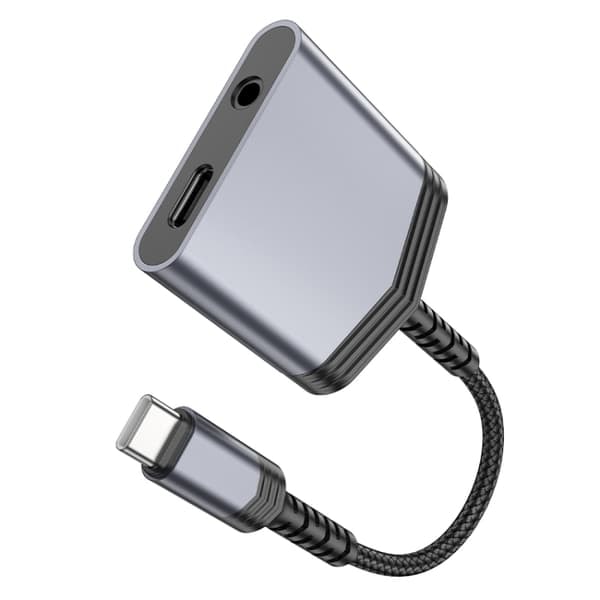 TS-USB-C-Adapter 1xUSB-C til 1XUSB-C og 3,5mm stik