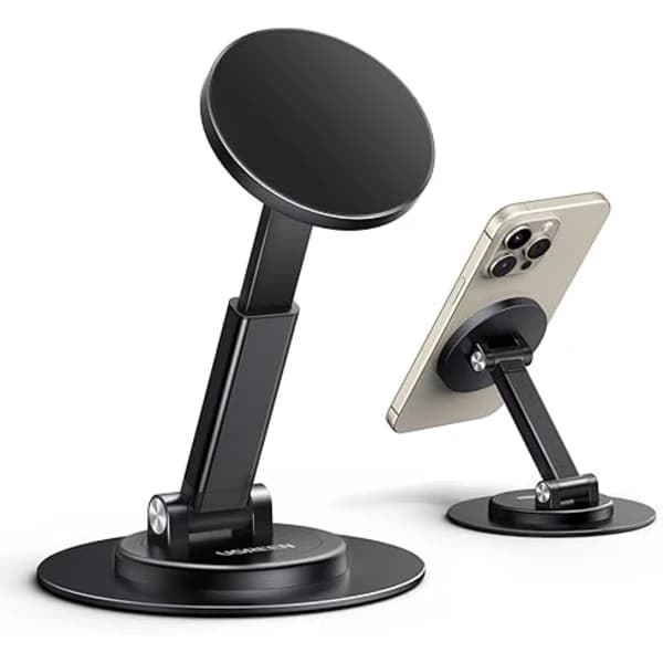 UGREEN Magnetisk Telefonholder til MagSafe, Højdejusterbart iPhone-stativ til Skrivebord med 360° Rotation Kompatibel til iPhone 16 15 Sort