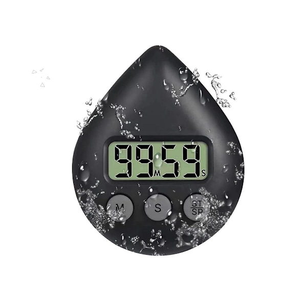 TS-Tyst Icke-tickande Batteridriven Duschtimer, Vattentät Digital Timer, Liten Söt Timer B