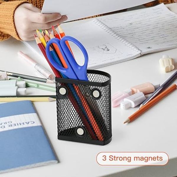 Magneettinen kynäteline, magneettinen kynäteline jääkaappiin, 2 kpl metallikaapin järjestäjä kouluun, toimistoon, kotiin.