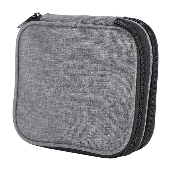 Grey 2-Layer 600D Oxford Storage Bag for Knitting Needles