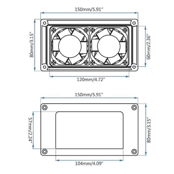 12V 6W Udsugningsventilator Campingvogne Sideventilationsåbning Ventilation Biltilbehør Kompakt Sort