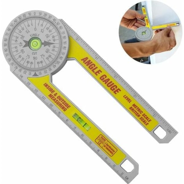 TS-Geringsvinkelmätare i ABS 2 i 1 Bärbar Digital Vinkelmätare 0° till 360° Ingenjörskonst Rostfri Geringsvinkelmätare Tum och Centimeter