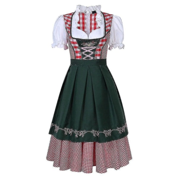 Dirndl-mekko Saksalaiseen Oktoberfestiin Baijerilainen Oluttyttö Asuste Palvelijatar Festivaali Juhla ZX - Täydellinen Vihreä S