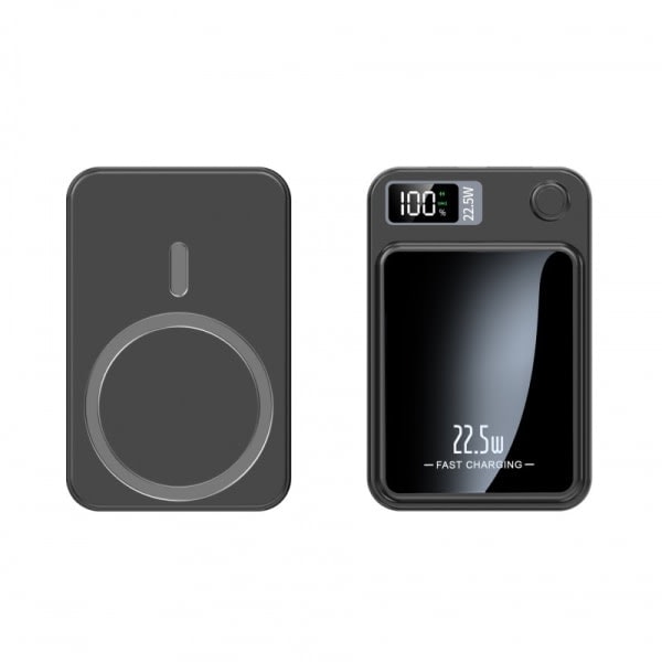 Magnetisk Portabel Laddare 20000 mAh Snabbladdning 22.5W Portabel MagSafe Powerbank Lila 20 000 MA svart