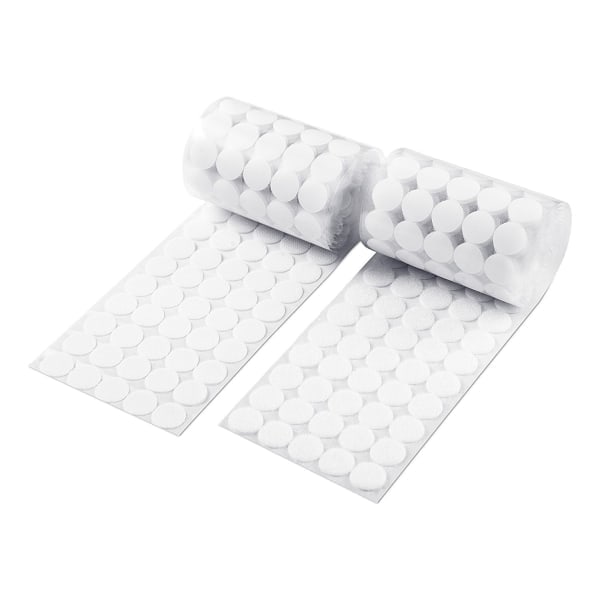 1000 stk selvklebende borrelås for barn, runde, for tidlig utdanning, nylon, selvklebende, stansede, hvite, stille, 10 mm