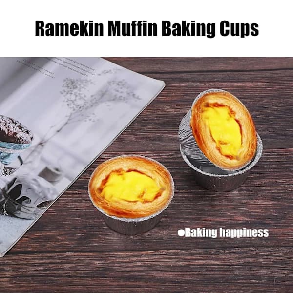 150 stk. Aluminiumfolie Muffinskåle Ramekin Muffin Bageforme, Engangs Muffin Forede, Ramekin Ho