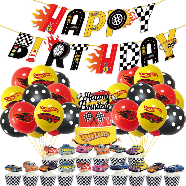 Hot Wheels Party Decorations Set: Ge ditt racingparty liv! Package 2 30Pcs Balloons Set