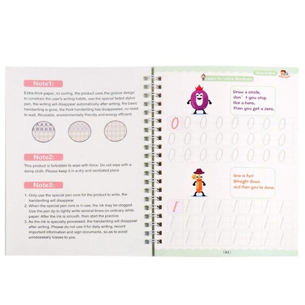 Magic Practice Copybook Engelska Tracing Grooves Design Baby Skriva Ritbok Pen Set 2
