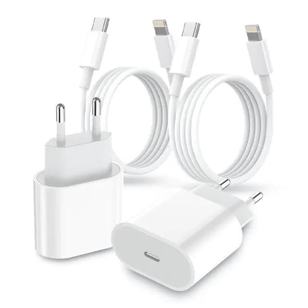 iPhone hurtiglader 20W USB C vegglader med 2M USB C til Lightning-kabel for iPhone 14 13 12 11 Hvit 2