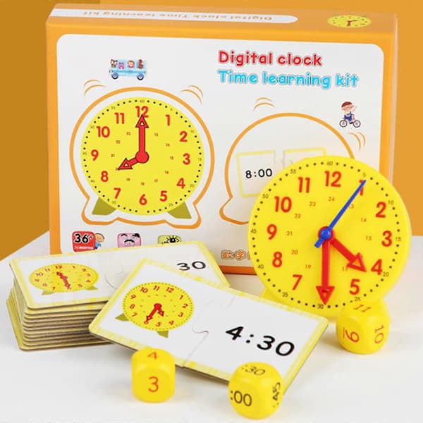 Lärarklocka Set för Barn Pedagogisk Väggklocka för Barn som Lär sig Klockan
