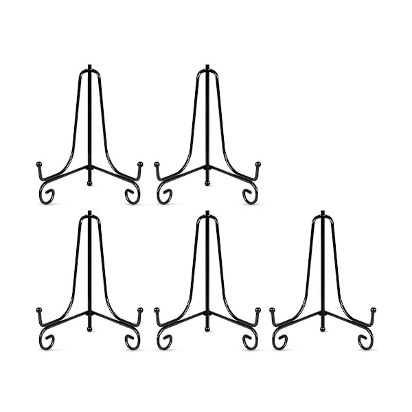 TS-10 stk. tallerkenstativ for utstilling, tallerkenholder 6 tommer, bilderammestativ i metall, rammeholder St
