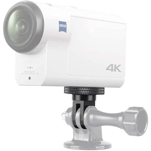 Stativadapter Kamerafäste Tillbehör Aluminiumadapter Montering av kameror för GoPro-fäste och andra actionkameror (2 delar, svart)