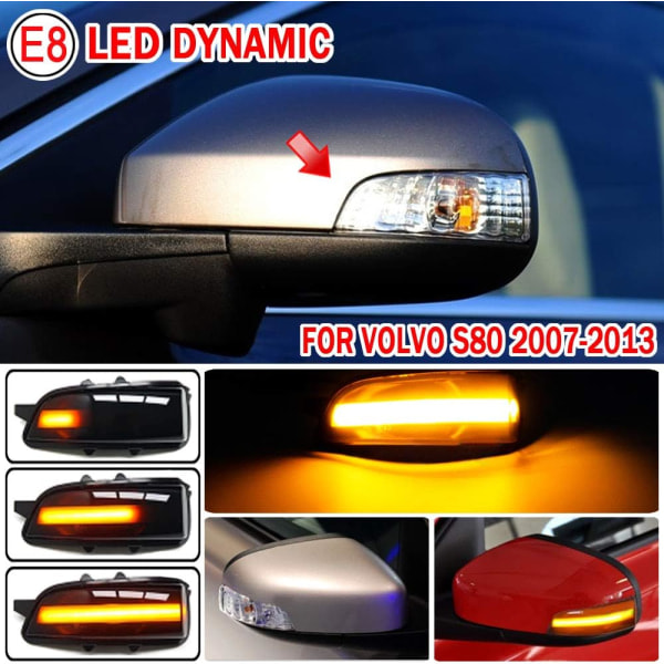 Sidobackspegelindikator Dynamisk LED-blinkers för C30 C70 S60 S40 S80 V40 V50 V70 2007 2008