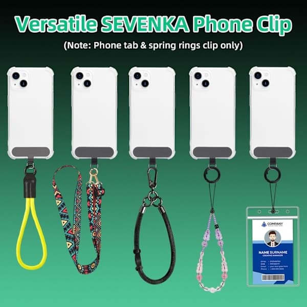 6-pack Phone Mount for iPhone, 6 Spring O-ring Locks, Mobile Phone Lanyard Patch, Phone Strap Replacement Part for All Full Coverage Phone Cases