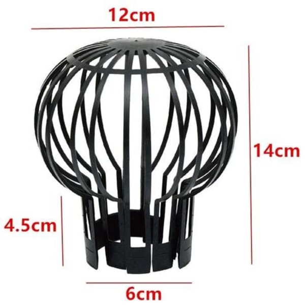TS-Stuprörssil, Praktiskt 4-pack, Plast, sil, skydd, vattenavrinning, Ø 12 cm, Svart