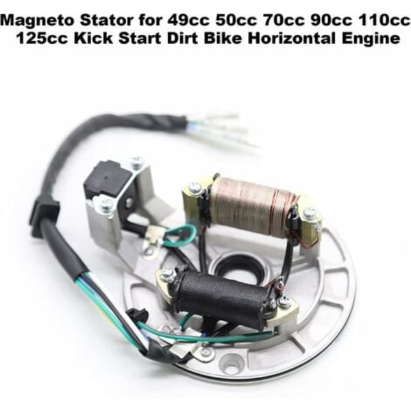 TS-2-Coil Magneto stator Erstatning for 50 CC 70 CC 90 CC 110 CC 125 CC Kick Start ATV Dirt Bike og Go Kart