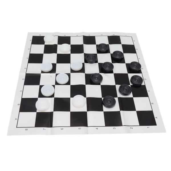 Checkers Set Stackable Black White Plastic Pieces Draughts Board Game with Transparent Box for 3 Years Old and Up 0.1