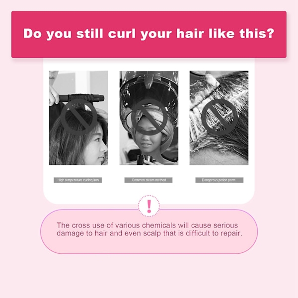 TS-12 stk. Pink Plast DIY Hårstyling Rulle Krøllejern Clips