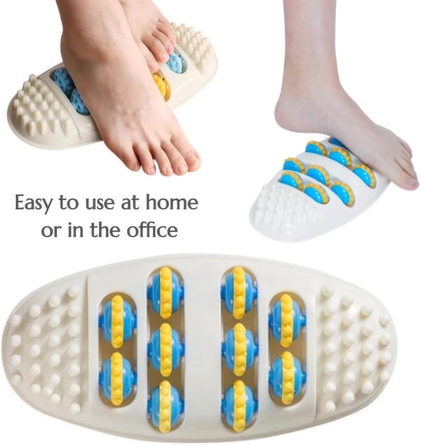 Fodmassagerulle, 2 tilstande, 10 ruller, akupressurnoder, til lindring af plantar fasciitis derhjemme, hvid, 10 x 10 cm