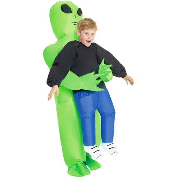 Oppustelig dinosauruskostume til børn til Halloween & vandleg, Grøn[JUN]