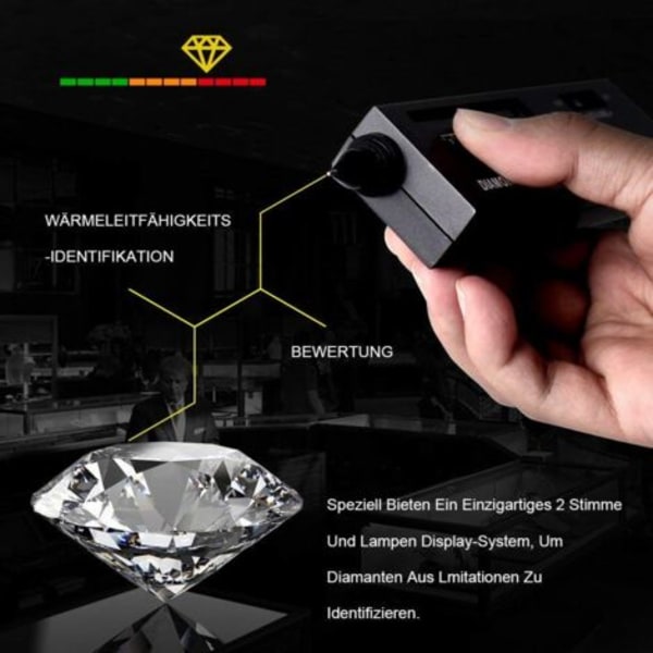 Diamanttester Diamanttester Smykker Diamanttester II V2 & Moissanit Vælger Ædelsten Smykker Moissanit Værktøj med Etui Sort