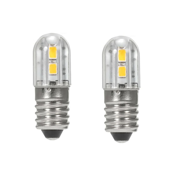 2-pak E10 6V LED-lampe med 2835 skruvbase 4 SMD-chips gul opgradering til projektør lommelygte