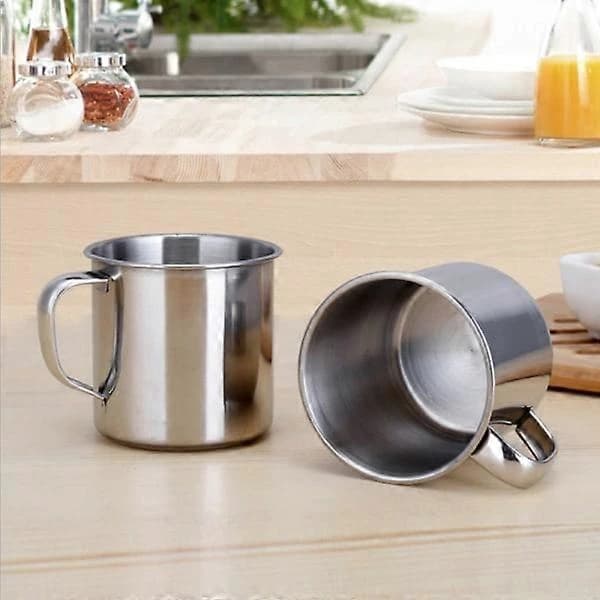6 st Utomhuscamping Vandring Mugg Kopp Rostfritt Stål Kaffe Grön 6 st