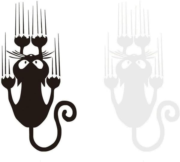 Funny Cute Black and White Cat Shaped Car Stickers Falling with C