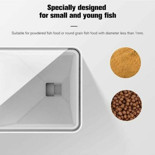 Automatisk fiskefôringsmaskin med smart digital timer. 70ml batteridrevet automatisk fôringsmaskin, ideell for akvarier og fiskedammer