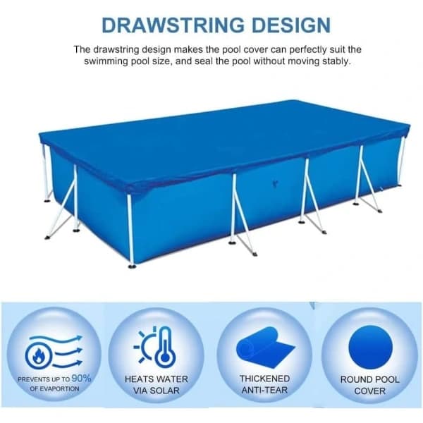 Rectangular Pool Cover, Heavy Duty and Dustproof, for Above Ground Pools (300*200CM/9.84*6.56FT)