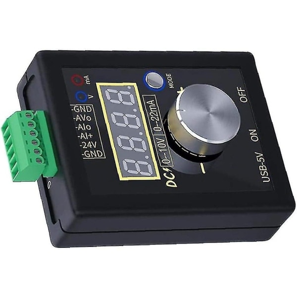 Signalgenerator 0-10v/0-4-20ma Strømspenningssimulering Håndholdt signalgenerator Innebygd litiumbatteri For Plc Panel Feilsøking Svart Praktisk