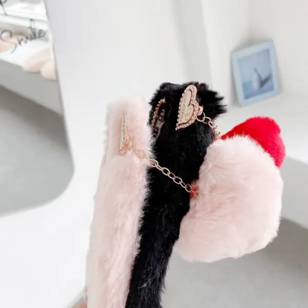 Jag älskar dig Hjärta Fluffigt Skal till Rosa iPhone 13