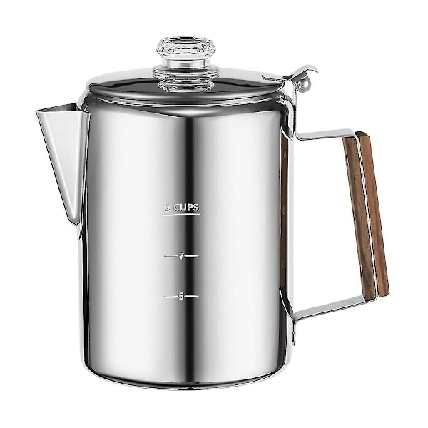 Kaffekolbe til Komfur til Camping, Perkolator Kaffekande Rustfrit Stål Kaffemager Camping